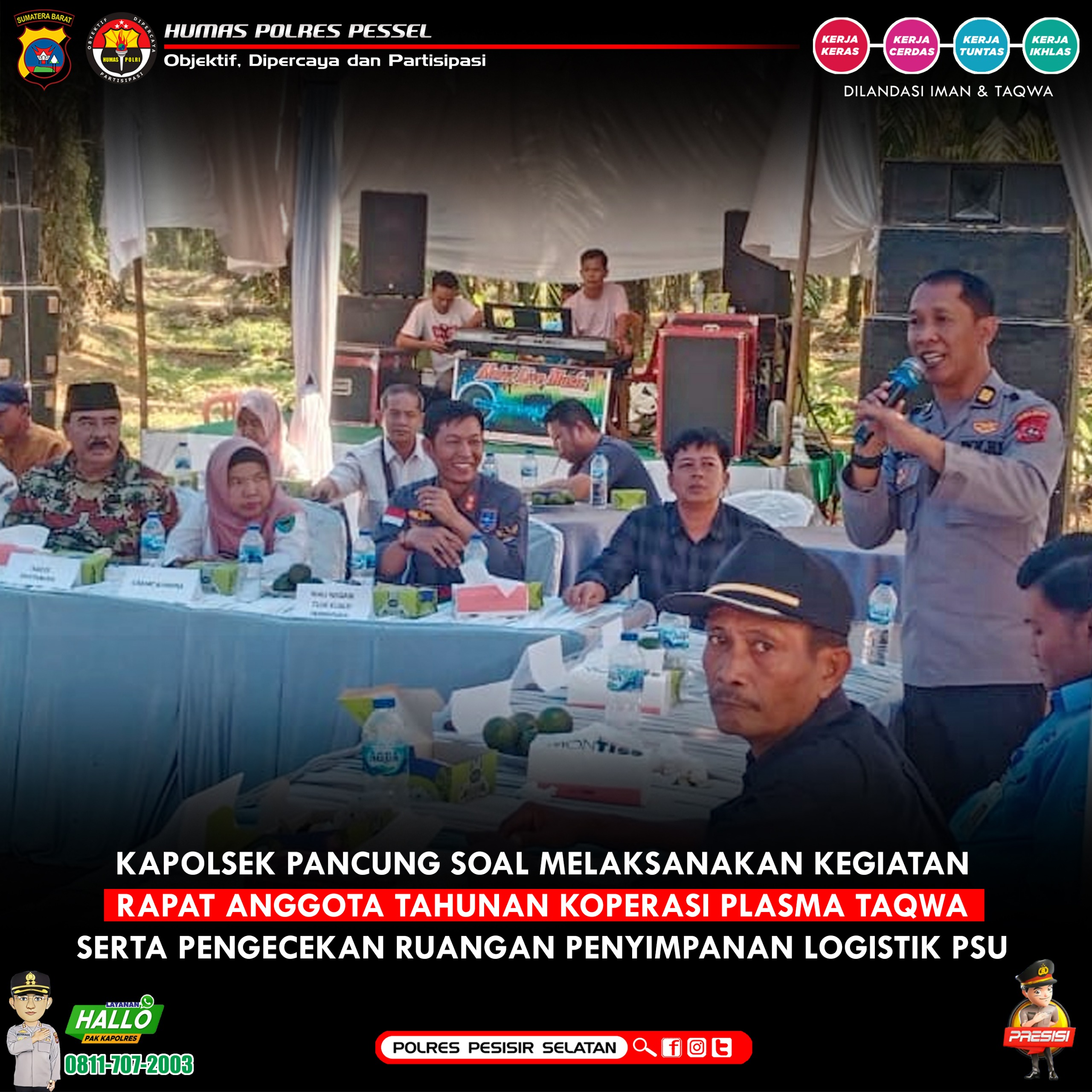Kapolsek Pancung Soal Berikan Sambutan dan Motivasi Dalam RAT Koperasi 