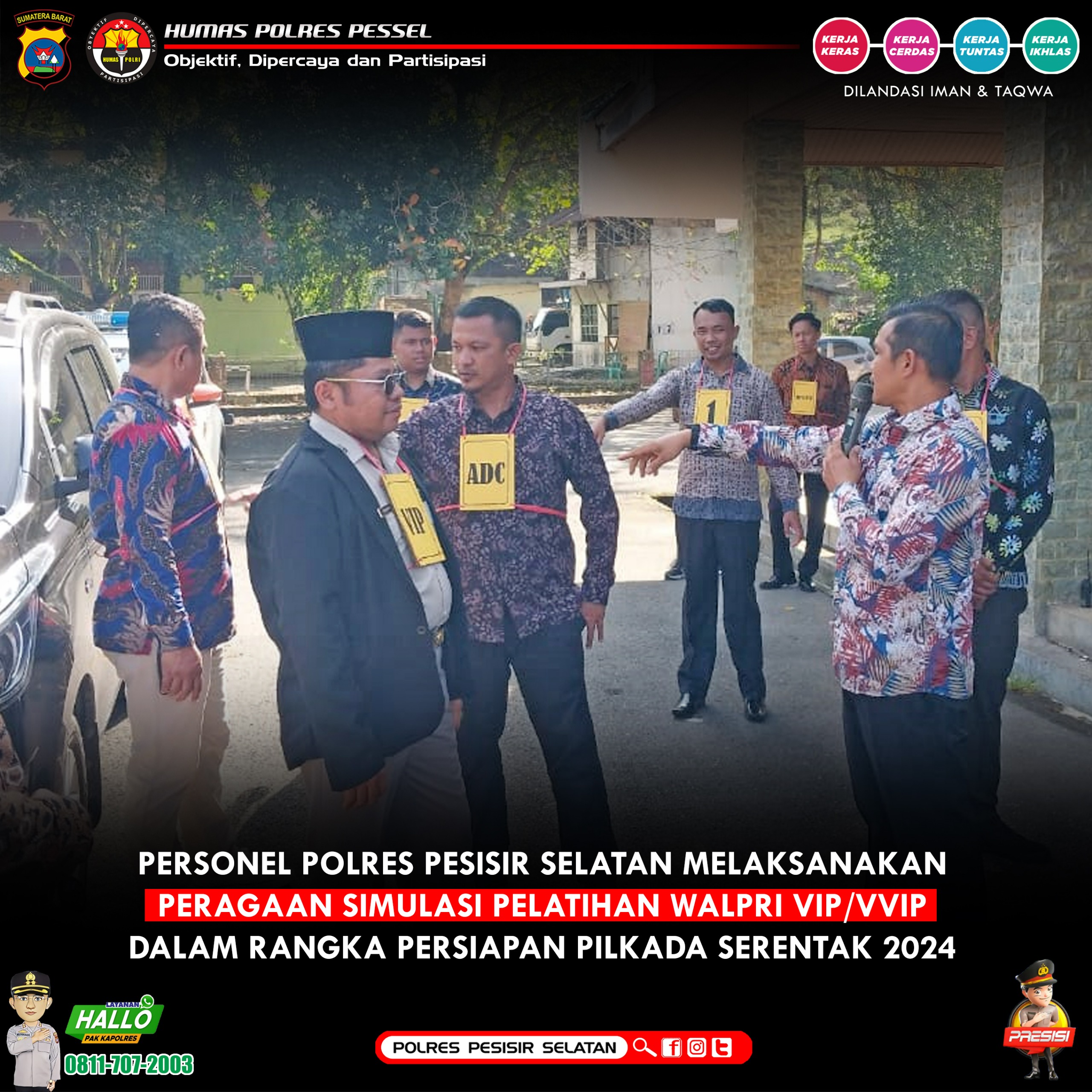 Jelang Pilkada Serentak, Polres Pessel Gelar Pelatihan Pengawalan Pribadi