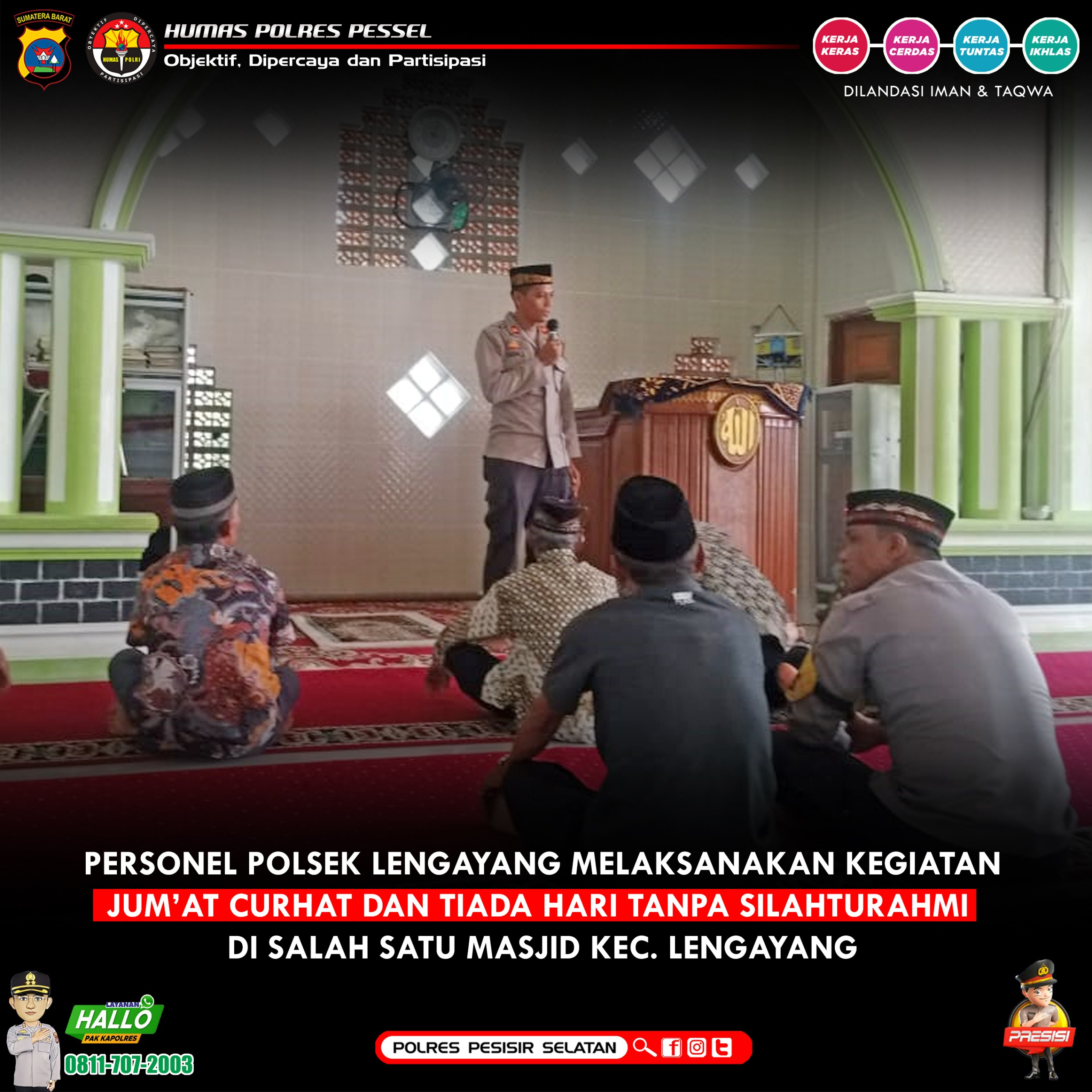 Gelar Jum`at Curhat, Polsek Lengayang Dengar Keluhan Warga