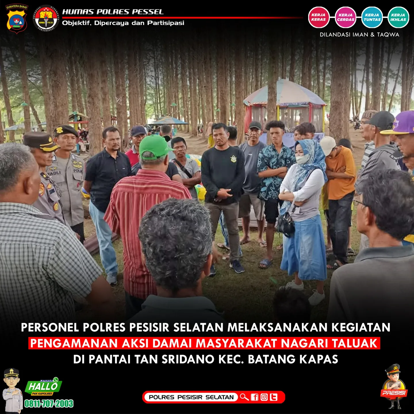 Polres Pessel dan Jajaran Lakukan Pengamanan Aksi Damai Masyarakat 