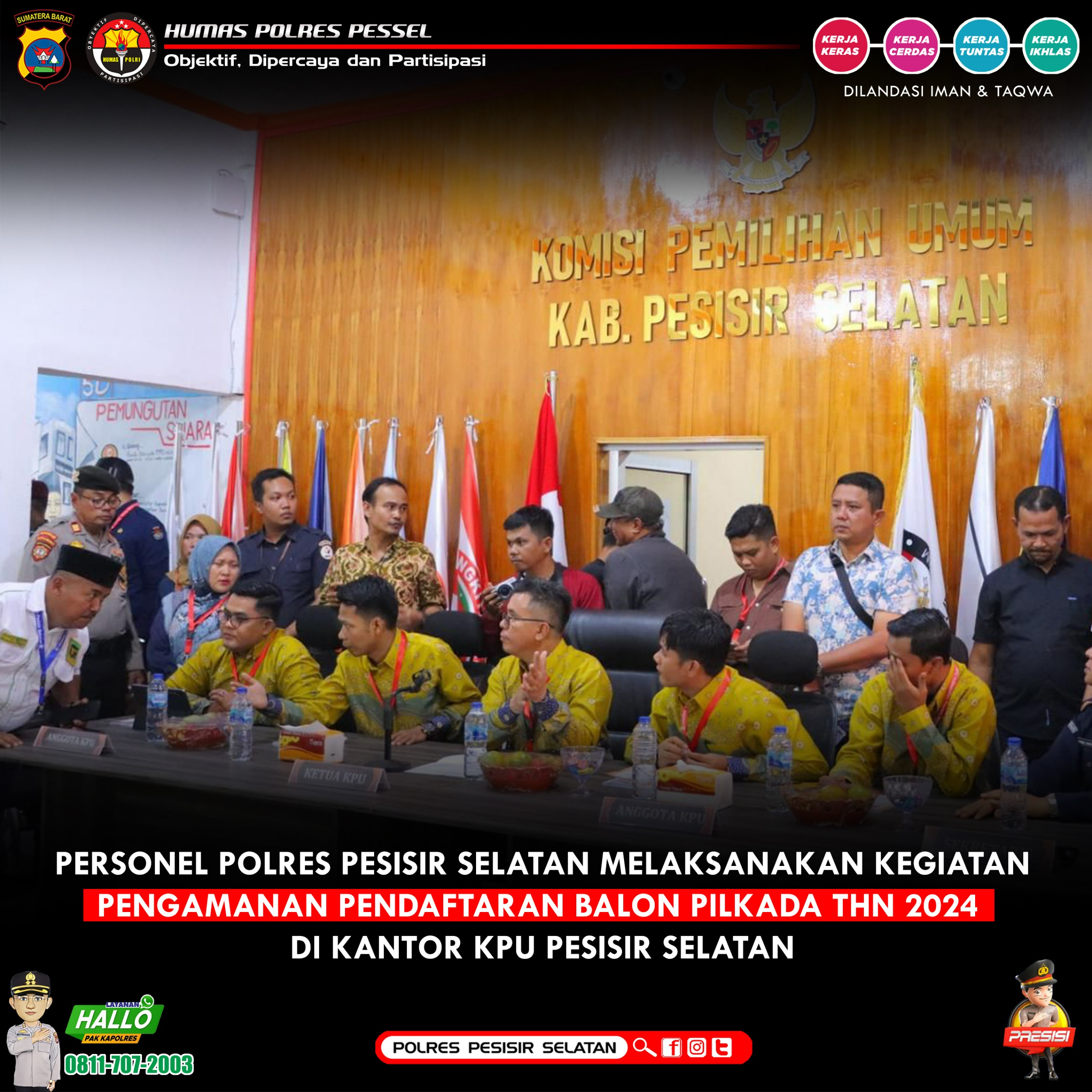130 Personel Polres Pessel di Gelar Guna Amankan Tahapan Pendaftaran Bacalon Bupati dan Wabup