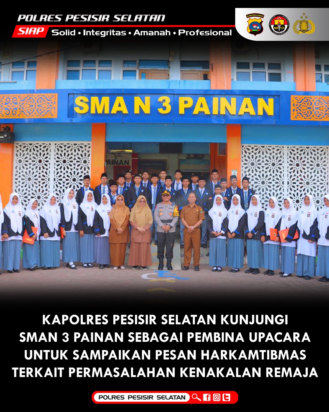 Kapolres Pesisir Selatan Kunjungi SMA Negeri 3 Painan.