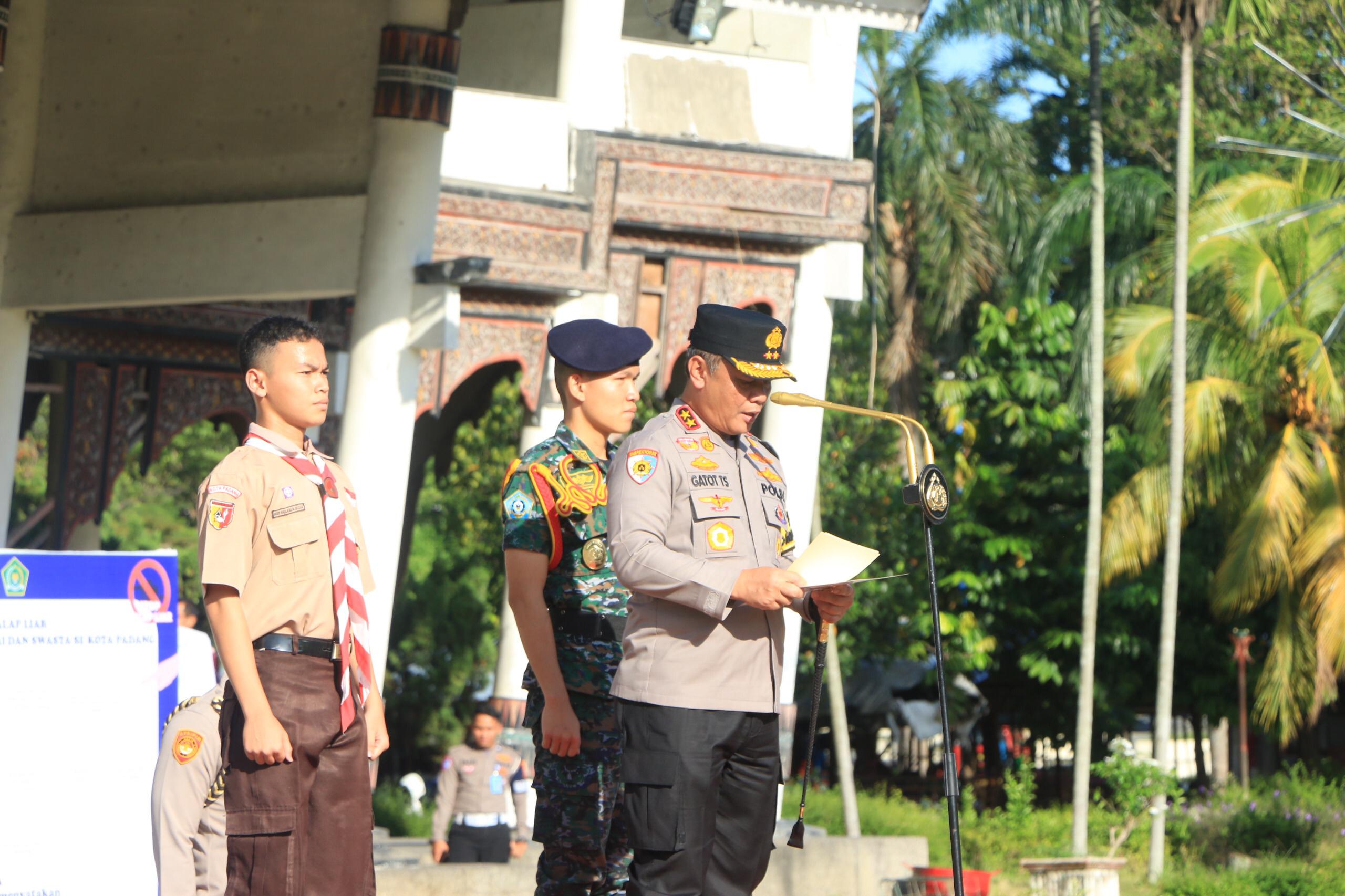 Komitmen Jadikan Sumbar Zero Tawuran dan Balap Liar, Kapolda Sumbar Pimpin Deklarasi Anti Tawuran dan Balap Liar