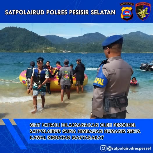 Satpolairud Polres Pesisir Selatan Gencarkan Patroli di Beberapa Objek Wisata Pesisir Selatan.