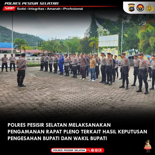 Polres Pessel Amankan Rapat Pleno Penetapan Paslon Bupati dan Wakil Bupati Terpilih di PCC