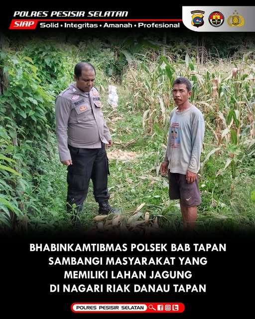 Bhabinkamtibmas Polsek BAB Tapan Sambangi Petani Jagung, Dukung Ketahanan Pangan.