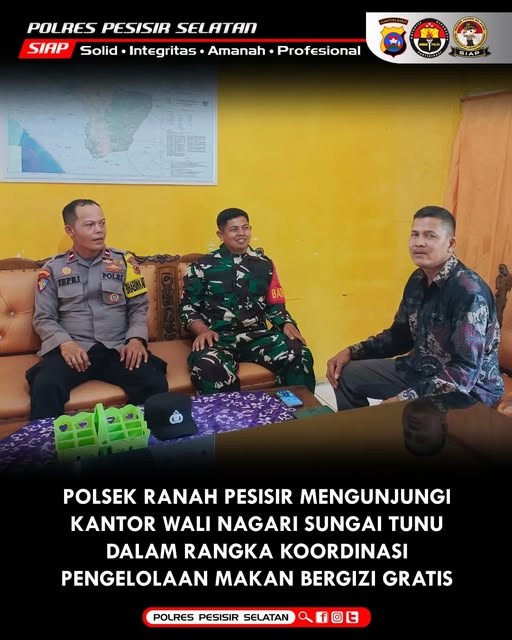 Polsek Ranah Pesisir Laksanakan Koordinasi Pembahasan Program Makan Bergizi Gratis.
