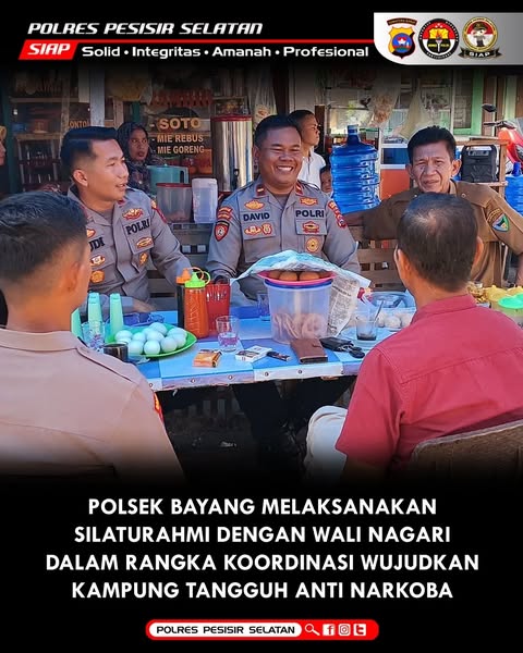 Polsek Bayang Bangun Kampung Tangguh Anti Narkoba di Nagari Gurun Panjang Utara.