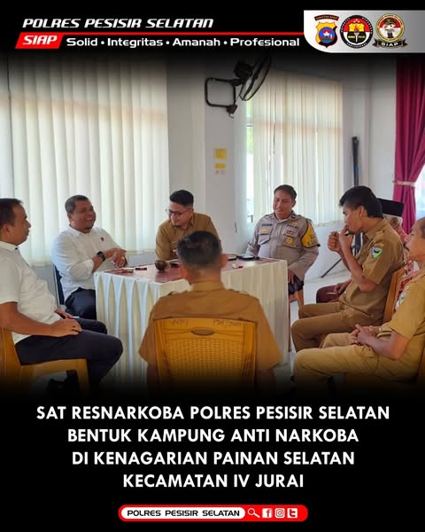Pembentukan Kampung Tangguh Anti Narkoba Wilayah Hukum Polres Pesisir Selatan di Kecamatan IV Jurai.