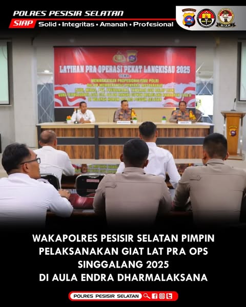 Wakapolres Pesisir Selatan Pimpin Pelaksanaan Lat Pra Ops Pekat Singgalang 2025.