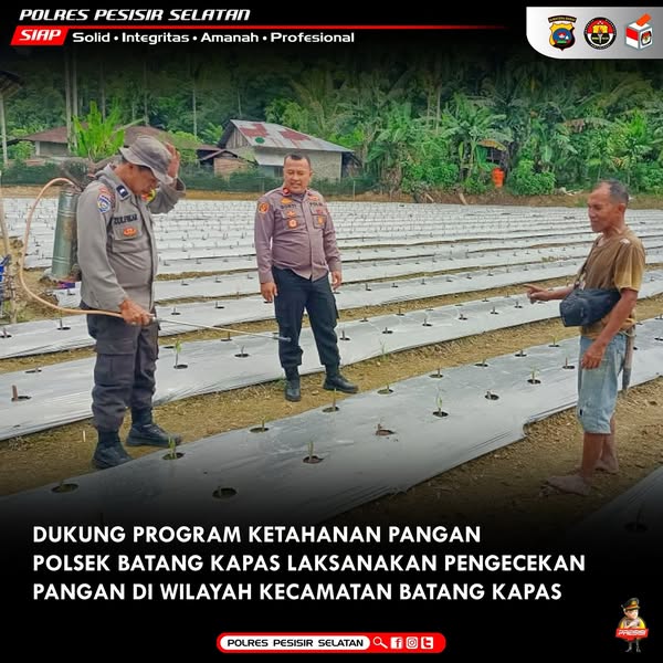 Wujudkan Asta Cita, Polsek Batang Kapas Kawal Ketahanan Pangan di Wilayah Kenagarian Teratak Tempatih. 