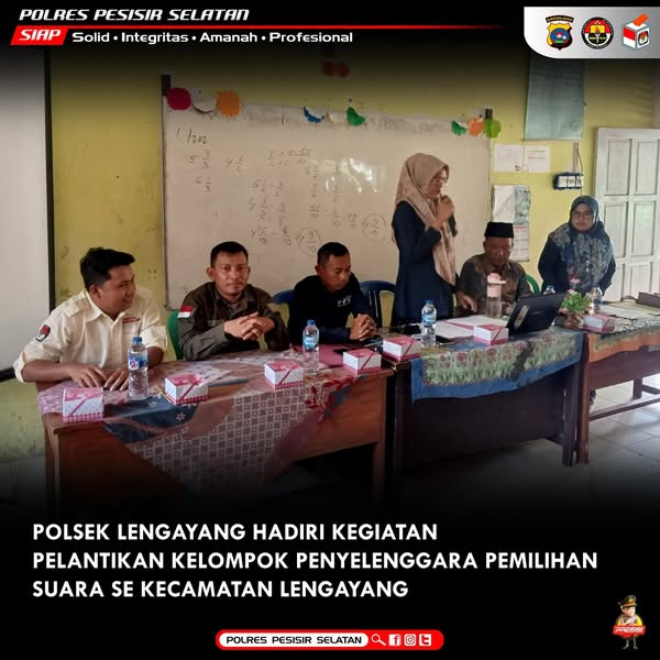 Polsek Lengayang Kawal Pelantikan Anggota KPPS Se Kecamatan Lengayang.