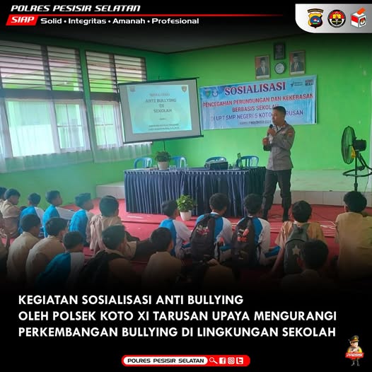 Polsek Koto XI Tarusan Laksanakan Sosialisasi Anti-Bullying Antisipasi Perkembangan Bullying di Lingkungan Sekolah.