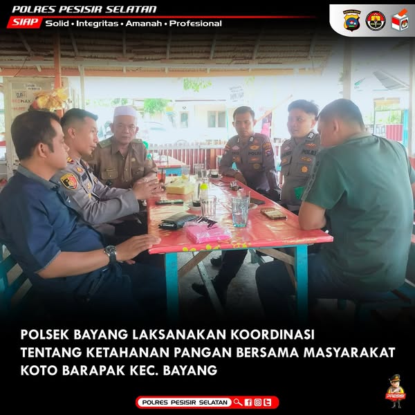 Polsek Bayang Bersama Masyarakat Kec. Bayang Koordinasi Terkait Ketahanan Pangan
