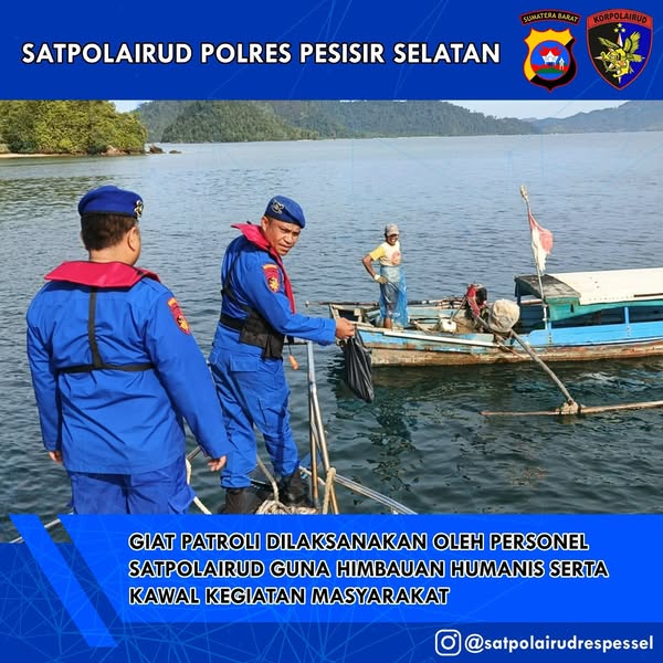 Kegiatan Patroli Dilaksanakan Oleh Sat Polairud Polres Pesisir Selatan, Laksanakan Cooling System dan Sambang Masyarakat.