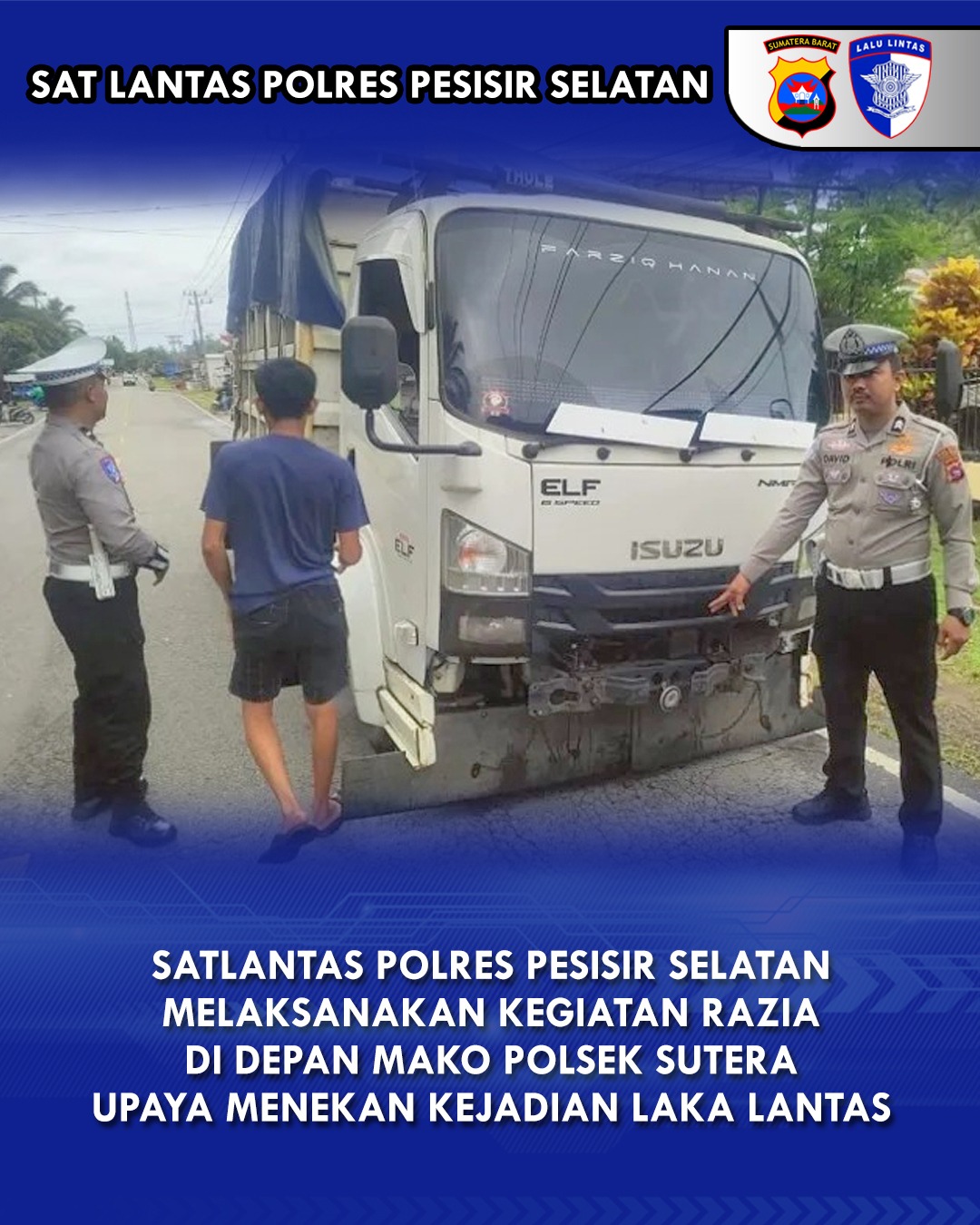 Sat Lantas Polres Pessel Gelar Razia Kendaraan Antisipasi Laka Lantas dan Menekan Pelanggaran Lalu Lintas 