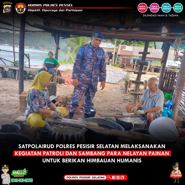 Sat Polair Polres Pessel Gencarkan Sambang Masyarakat untuk Meningkatkan Keamanan Lingkungan di Perairan Muaro Painan 