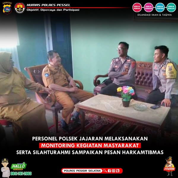 Tiada hari tanpa silaturahmi (THTS) Bhabinkamtibmas Polsek Koto XI Tarusan dan Polsek Ranah Pesisir sebagai wujud kedekatan dengan masyarakat bina keamanan dan ketertiban umum.