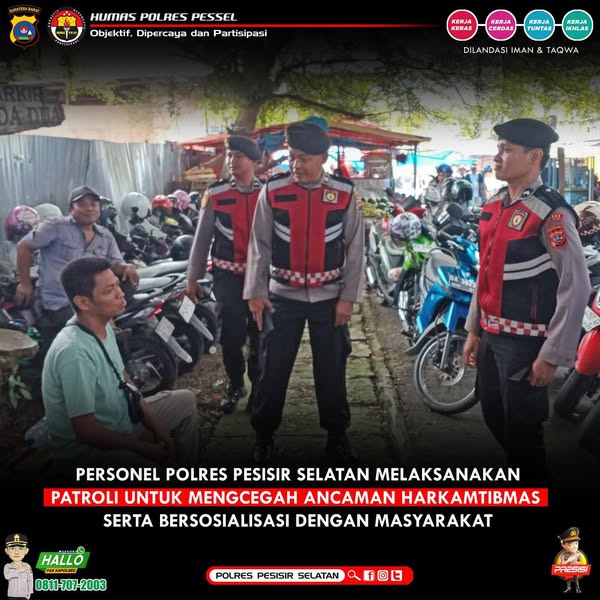 Pencegahan Gangguan Kriminalitas Merupakan Tugas Sat Samapta Polres Pessel Dalam Aktivitas Masyarakat di Kab. Pessel