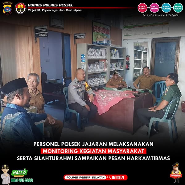 Kegiatan Sambang rutin yang dilakukan oleh Bhabinkamtibmas Polsek Jajaran Polres Pessel bersama dengan Bhabinsa JajaraKodim 0311 