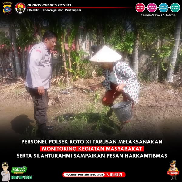 Dukung Tingkatkan Ketahanan Pangan Polsek Koto XI Tarusan Berikan Pendampingan Penyuluhan Pertanian
