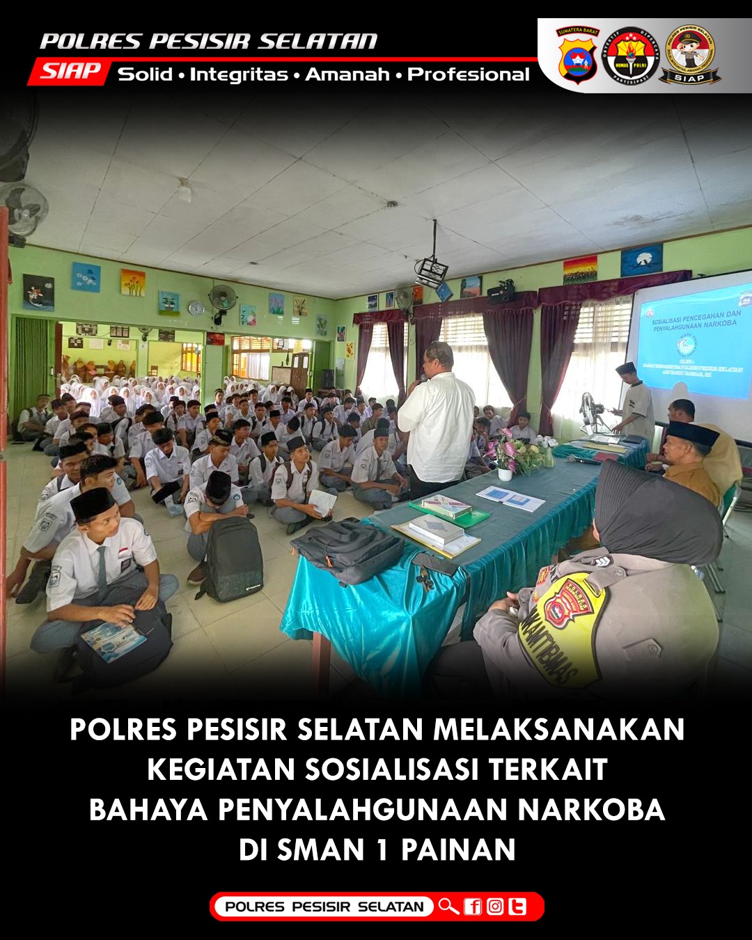 Sat Resnarkoba Polres Pesisir Selatan Penyuluhan Bahaya Narkoba di SMAN 1 Painan 