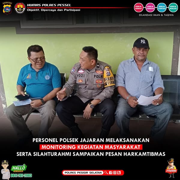 Terus Bersinergi Wujudkan Kenyamanan Masyarakat Yang Kondusif, Polsek Koto XI Tarusan, Bayang dan IV Jurai Hadirkan Bhabinkamtibmas Tuk Jalin Komunikasi