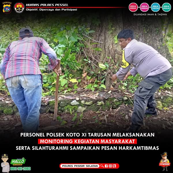 Jalin Kedekatan Dengan Warga Binaan Bhabinkamtibmas Polsek Koto XI Tarusan Laksanakan Sambang dan Goro