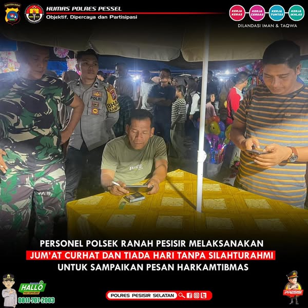 Amankan Kegiatan Kemasyarakatan Polsek Ranah Pesisir Terjunkan Bhabinkamtibmas Dalam Pendampingan Agar Berjalan Lancar