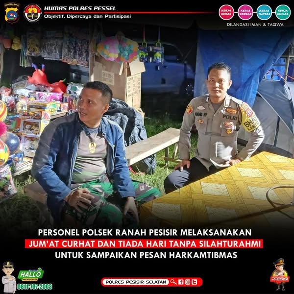 Serap Masukan Aspirasi Kamtibmas, Bhabinkamtibmas Polsek Ranah Pesisir Terjun Langsung Mendengarkan dan Mencari Solusi Bersama