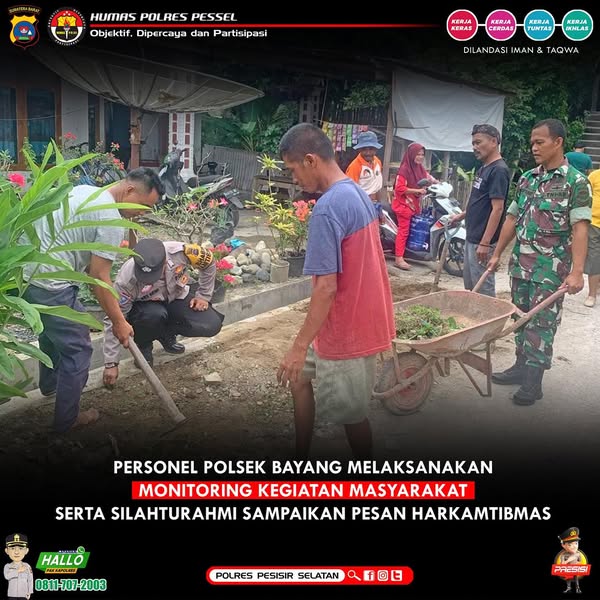 Tak Kenal Hari Libur Bhabinkamtibmas Polsek Bayang Hadir Untuk Bantu Masyarakat dan Harkamtibmas