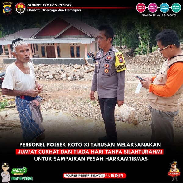 Jaga Stabilitas Nagari Binaannya Bhabinkamtibmas Polsek Koto XI Tarusan Terus Lakukan Sambang Kepada Masyarakat