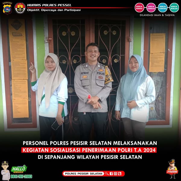 Rutinitas Bhabinkamtibmas Polsek Jajaran Polres Pessel Gencarkan Sosialisasi Penerimaan Polri Sembari Berikan Rasa Aman dan Nyaman Pada Masyarakat