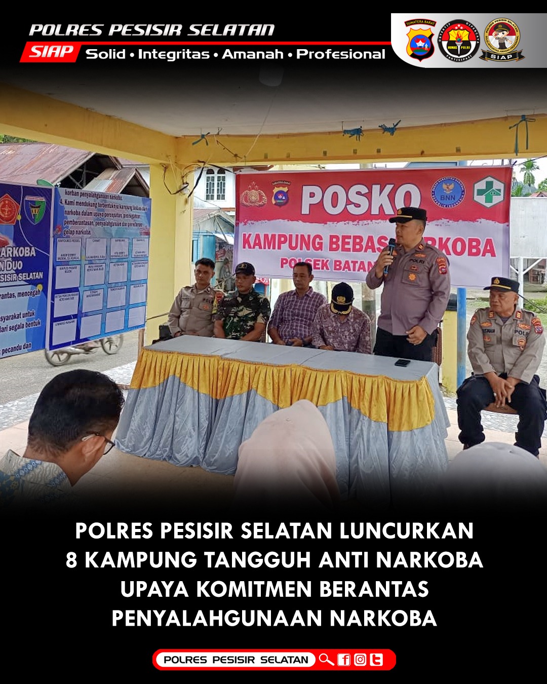 Polres Pessel Launching 8 Kampung Tangguh Anti Narkoba Komitmen Perangi Bahaya Narkotika 