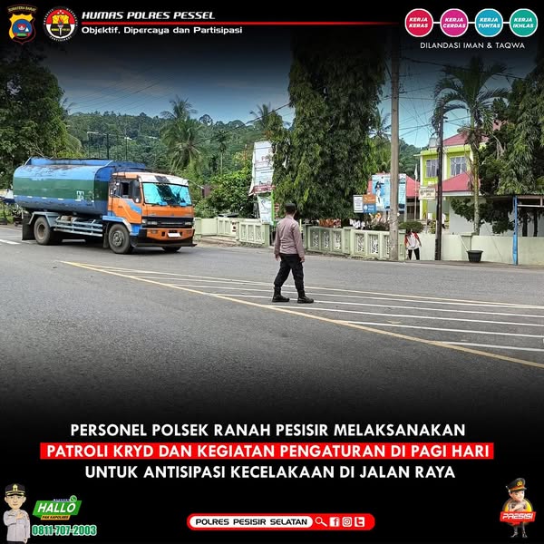 Dukung Perekonomian Masyarakat dan Keselamatan Polsek Ranah Pesisir Stasioner Personelnya di Pasar dan Persimpangan