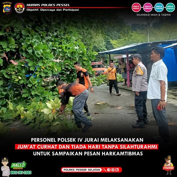 Jalin Komunikasi dan Serap Aspirasi Kamtibmas Dengan Cara Langsung Turun Berkunjung Cara Bhabinkamtibmas Polsek IV Jurai Menjaga Harkamtibmas