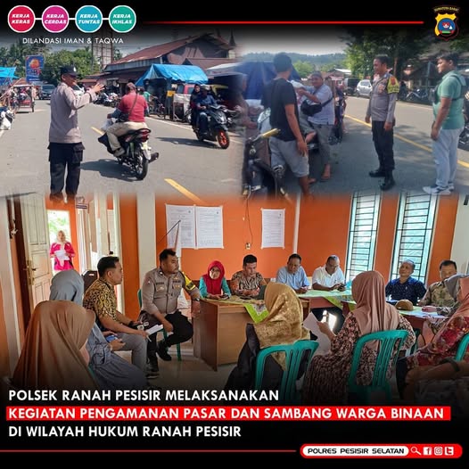 Pengawasan Sentra Perekonomian dan THTS Bhabinkamtibmas Polsek Ranah Pesisir Upaya Mencegah Terjadinya Kriminalitas di Masyarakat