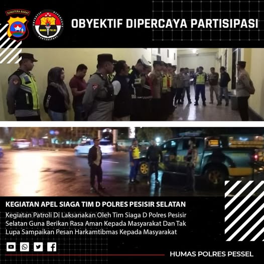 Antisipasi Kriminalitas dan Balap Liar Polres Pessel Terjunkan Tim Siaga D di Malam Minggu