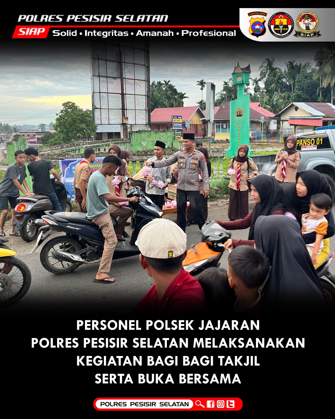 Indahnya Berbagi di Bulan Suci, Tiga Polsek Gelar Berbagi Takjil, Bukber dan Sosialisasi Hotline 110
