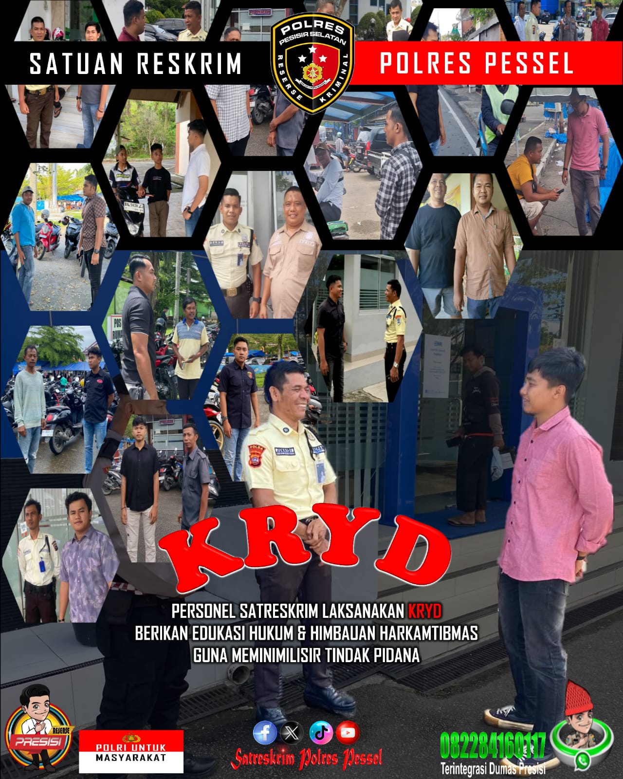 Personel Satreskrim Polres Pesisir Selatan melaksanakan KRYD (Kegiatan Rutin Yang Di Tingkatkan) sebagai Upaya preventif yang dilakukan dalam rangka menciptakan Harkamtibmas di wilayah Hukum Polres Pesisir Selatan.