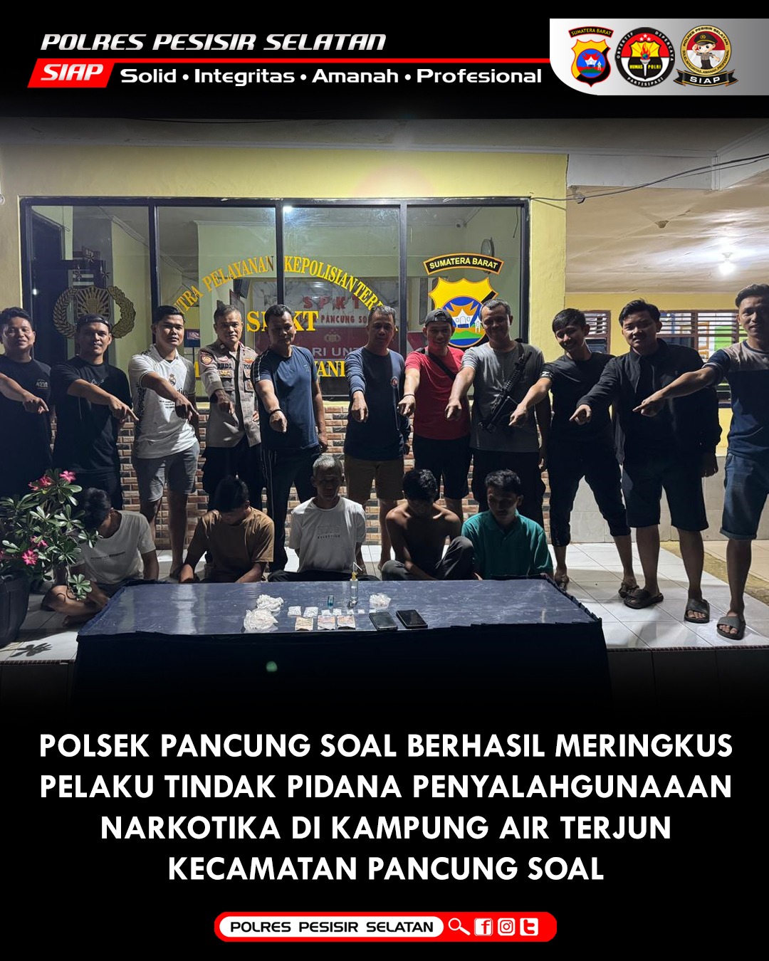 Polsek Pancung Soal Berhasil Ringkus Pelaku Penyalahgunaan Narkotika di Kampung Air Terjun