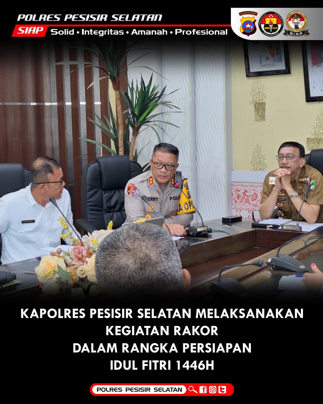Kapolres Pessel Rakor Dengan Forkompimda Persiapan Idul Fitri Perketat Pengawasan di Kawasan Wisata