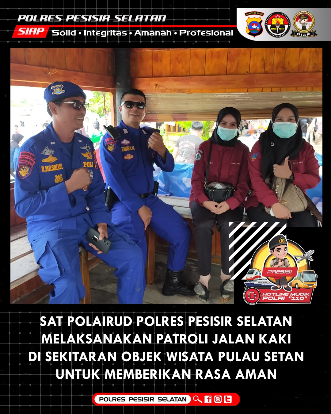 Apresiasi Masyarakat Terhadap Pos Pelayanan Sat Polairud Polres Pessel Atas Kinerja Optimal Selama Libur Lebaran 1446 H