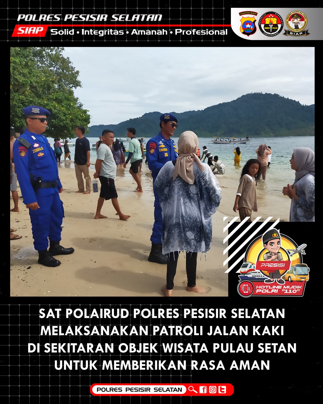 Apresiasi Masyarakat Terhadap Pos Pelayanan Sat Polairud Polres Pessel Atas Kinerja Optimal Selama Libur Lebaran 1446 H