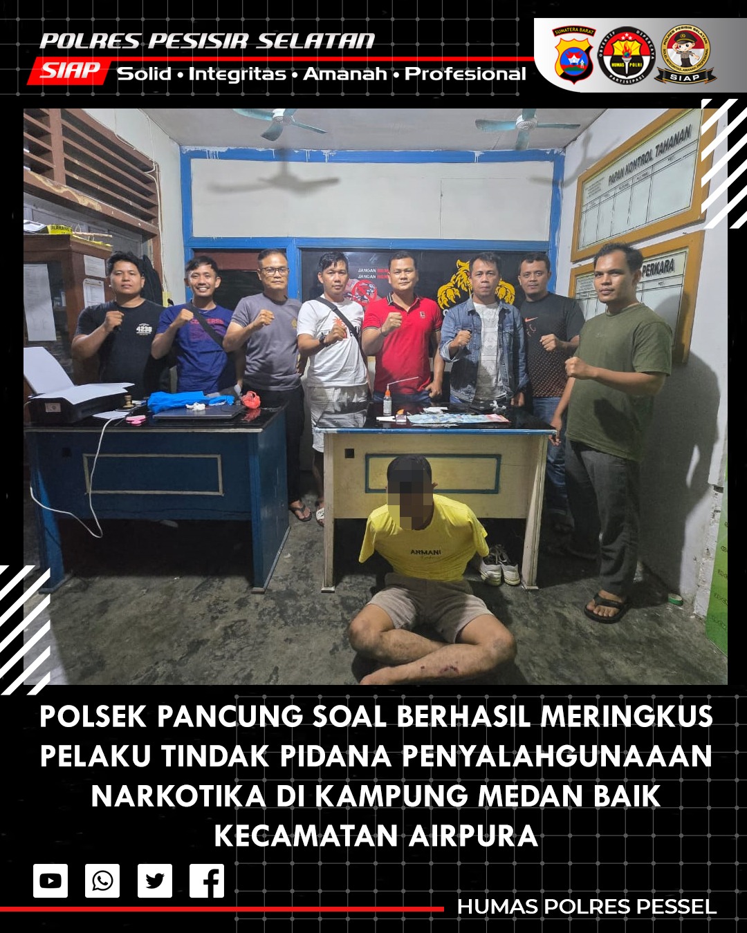 Polsek Pancung Soal Berhasil Menangkap Pelaku Tindak Pidana Penyalahgunaan Narkoba di Kecamatan Airpura
