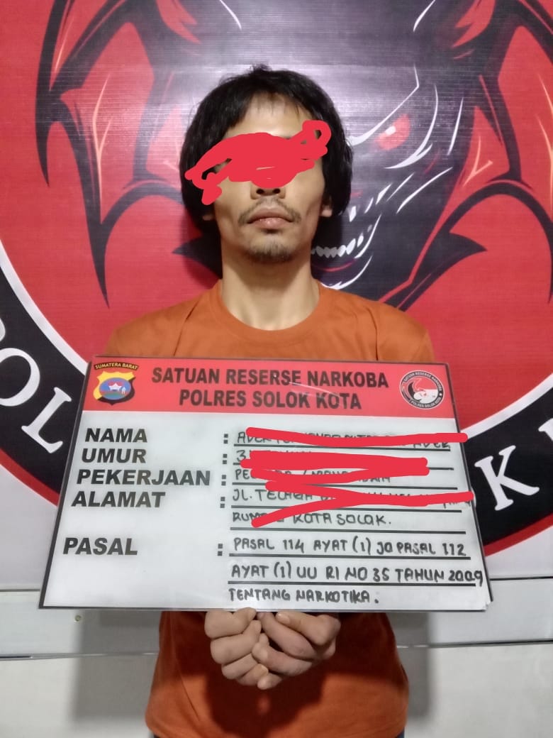 Satresnarkoba Polres Solok Kota Ungkap Kasus Penyalahgunaan Sabu di Jalan Telaga Biruhun