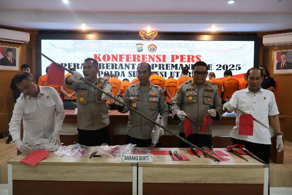 18 Hari Operasi Berantas Premanisme, Polda Sulut dan Jajaran Ungkap 189 Kasus dan Amankan 63 Tersangka 