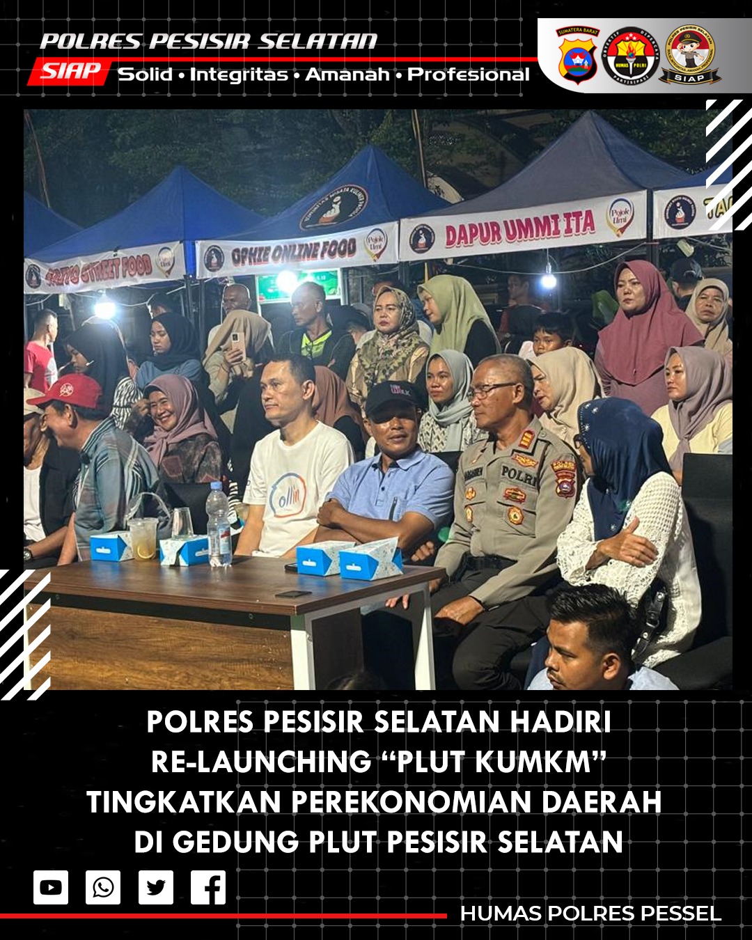 Polres Pesisir Selatan Kawal Re-Launching Pojok Umi PLUT KUMKM di Painan