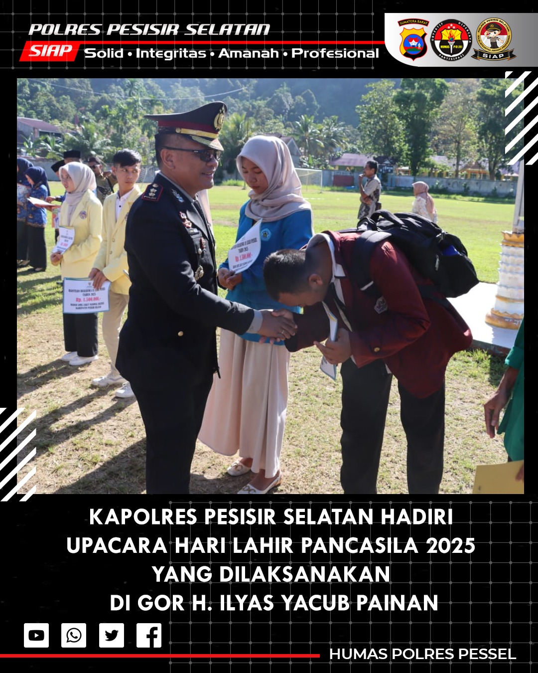 Kapolres Pesisir Selatan Hadiri Upacara Peringatan Hari Lahir Pancasila Tahun 2025