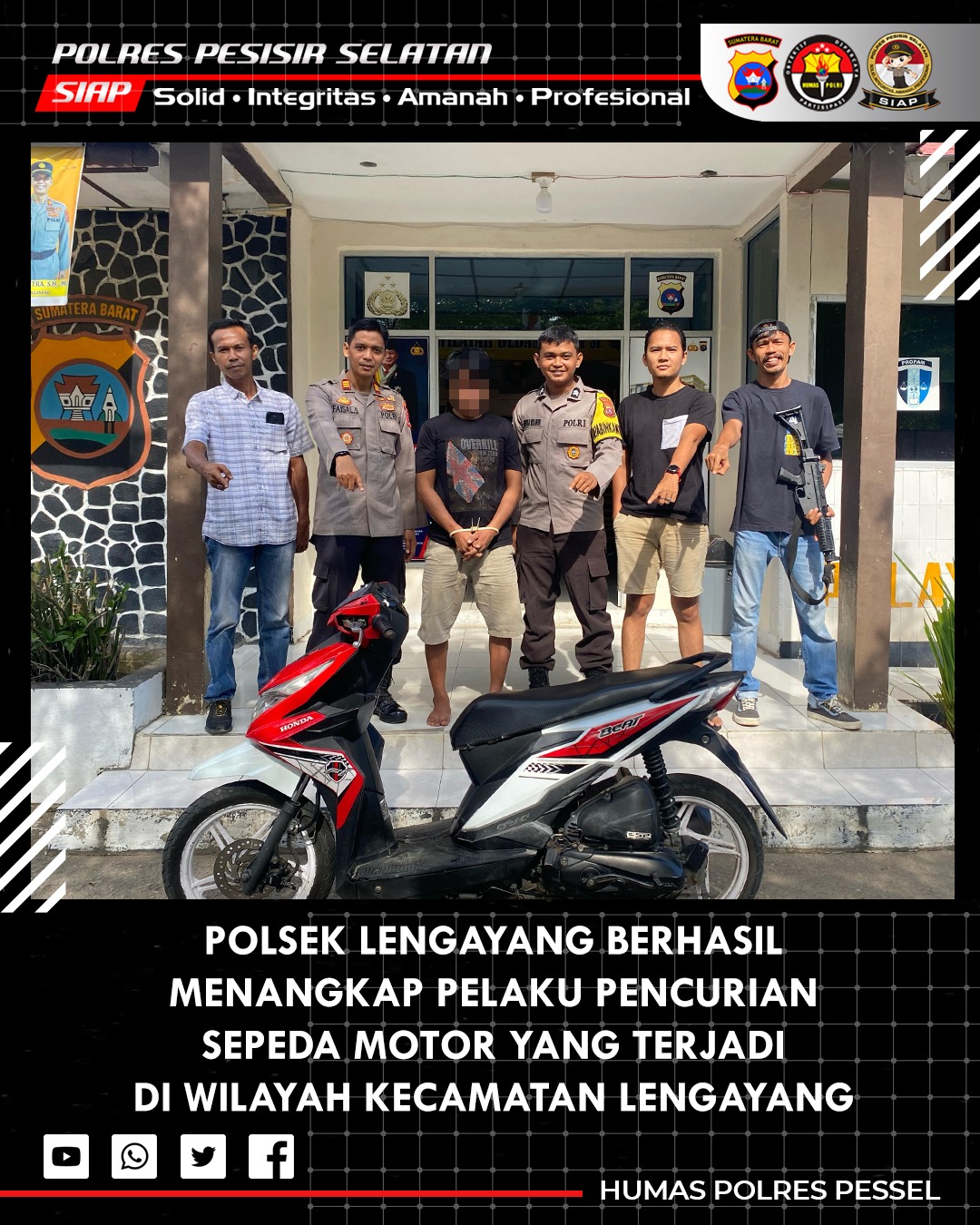 Polsek Lengayang Ungkap Dua TKP Baru Curanmor Usai Pengembangan Kasus R